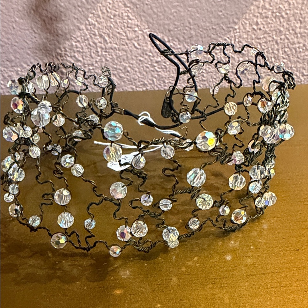 Colette Malouf Iridescent Crystal Wire Headband